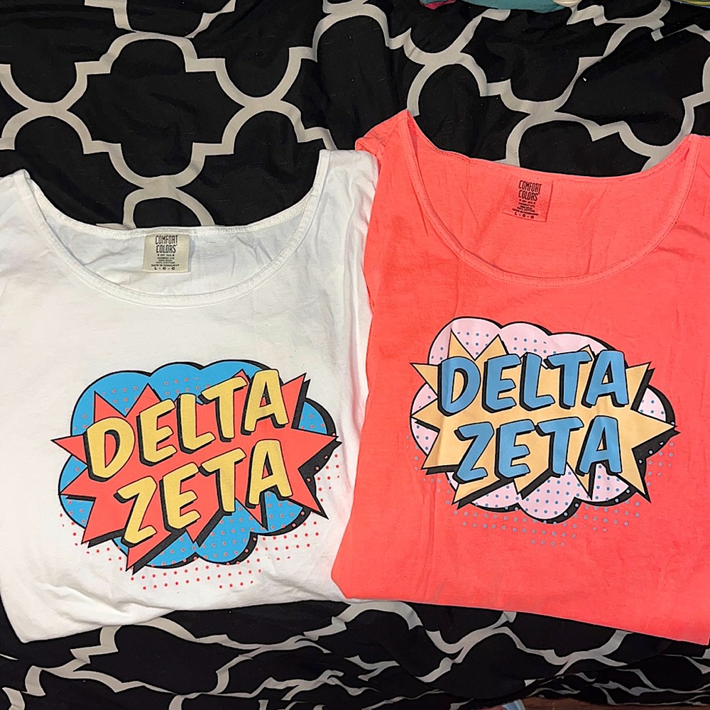 2 Comfort Colors Delta Zeta Large Tank Tops